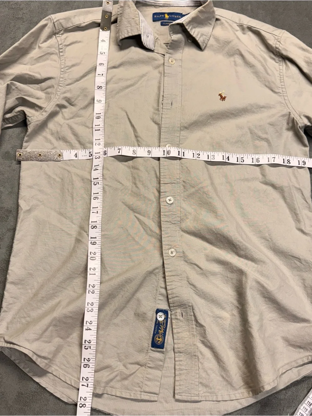 Ralph Lauren 100% Cotton Kakhi Botton Down - Classic Fit M - Picture 4 of 4